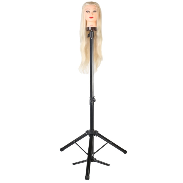 Kuaför Eğitim Mankeni İçin Ayaklı Metal Tripod / Siyah + Taşıma Çantası