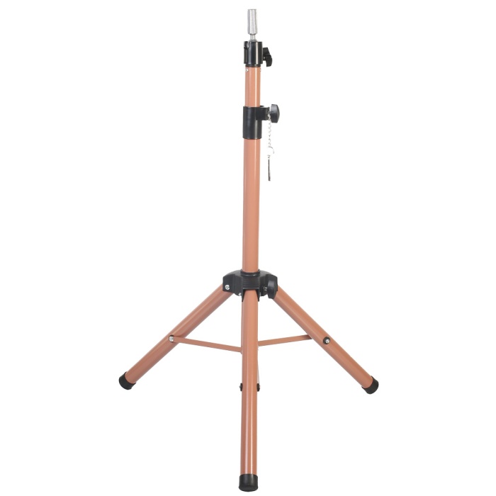 Kuaför Eğitim Mankeni İçin Metal Tripod / Sütlü Kahve + Taşıma Çantası