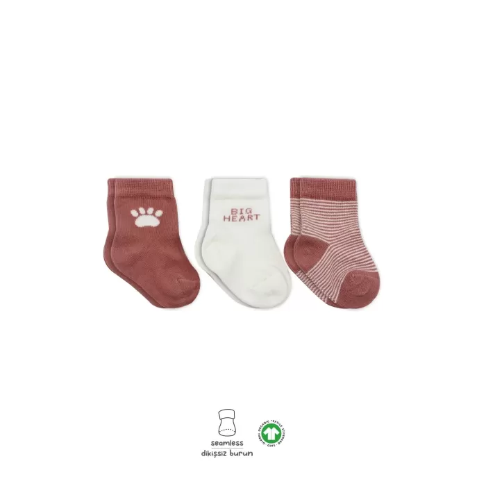 3Lü Penye Soket Çorap Bs10110 Pudra