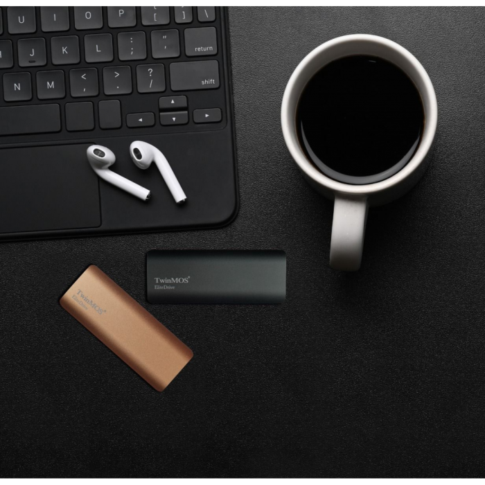 Twinmos Pssd2Tbmedb, 2Tb, Taşınabilir External Ssd, Usb 3.2, Type-C (Dark Grey)