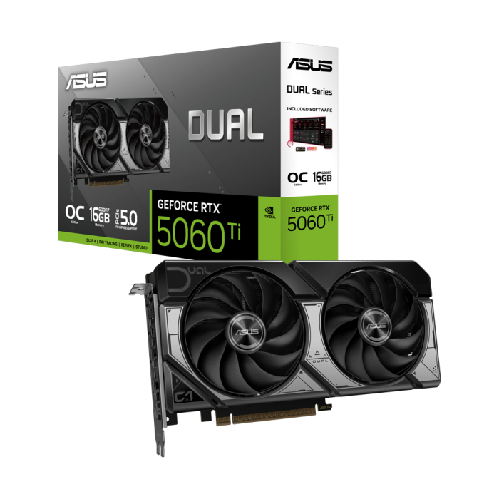 Asus Dual-Rtx5060Ti-O16G, 16Gb, 128Bit, Gddr7, 1Xhdmi, 3Xdp Gaming Ekran Kartı