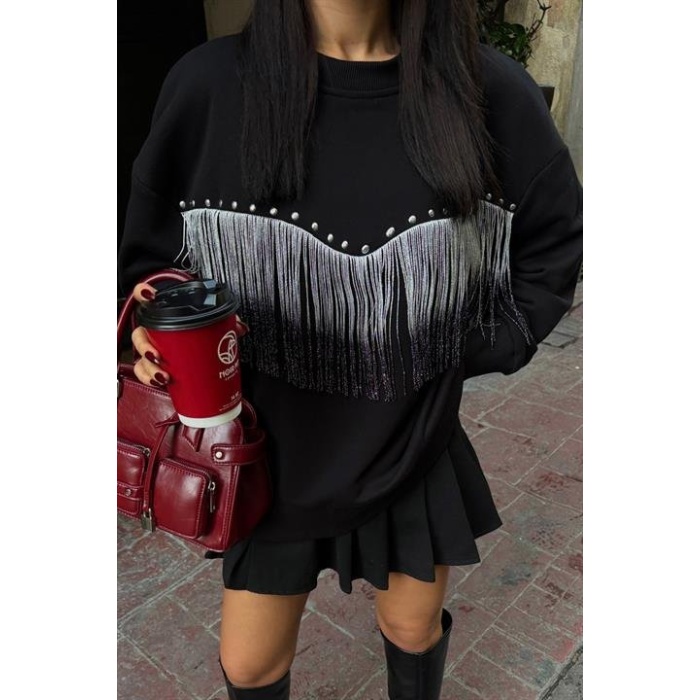 Püskül Detaylı Sweatshirt 8051