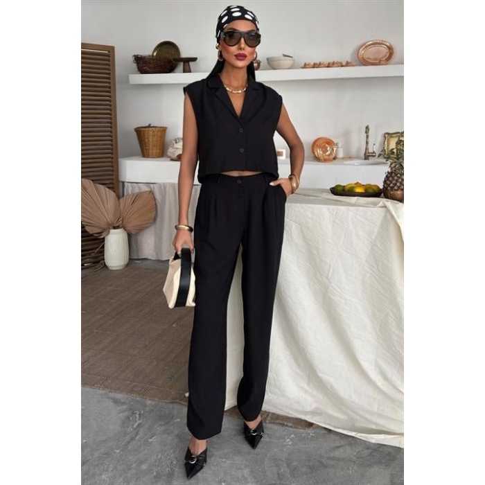 Zoe Crop Yelek Takım 9744-08