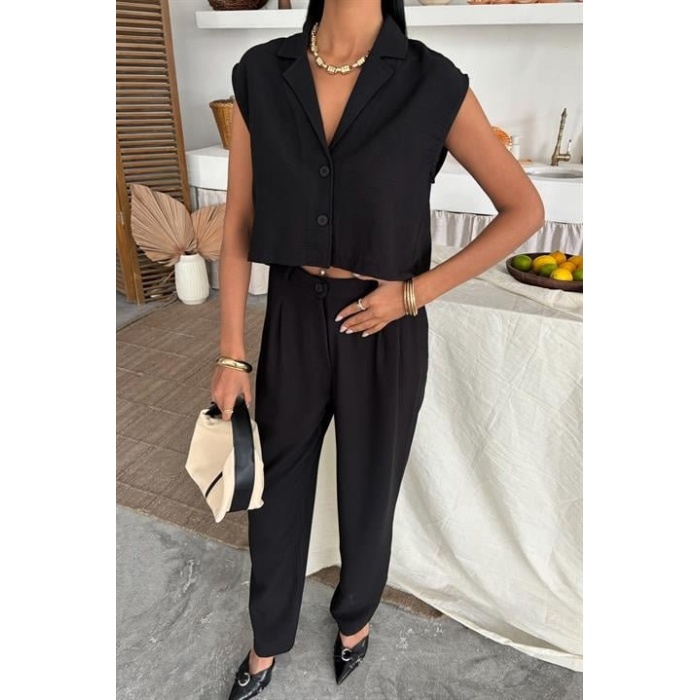 Zoe Crop Yelek Takım 9744-08
