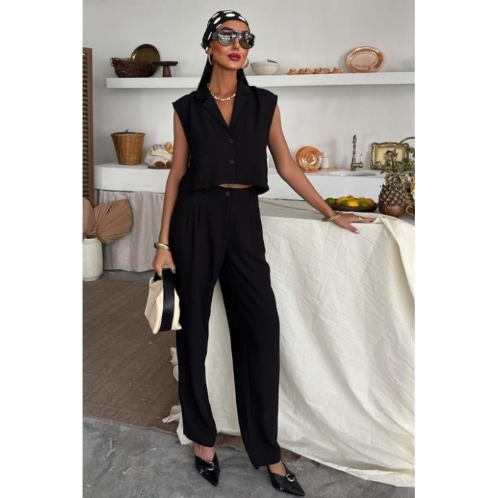 Zoe Crop Yelek Takım 9744-08