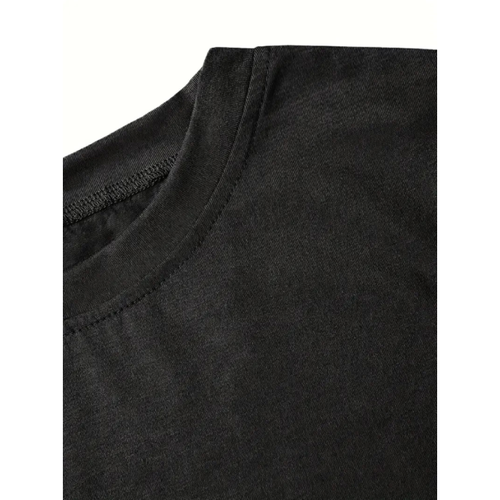 Fiyonk Baskılı Siyah Oversize Unisex T-Shirt- Siyah