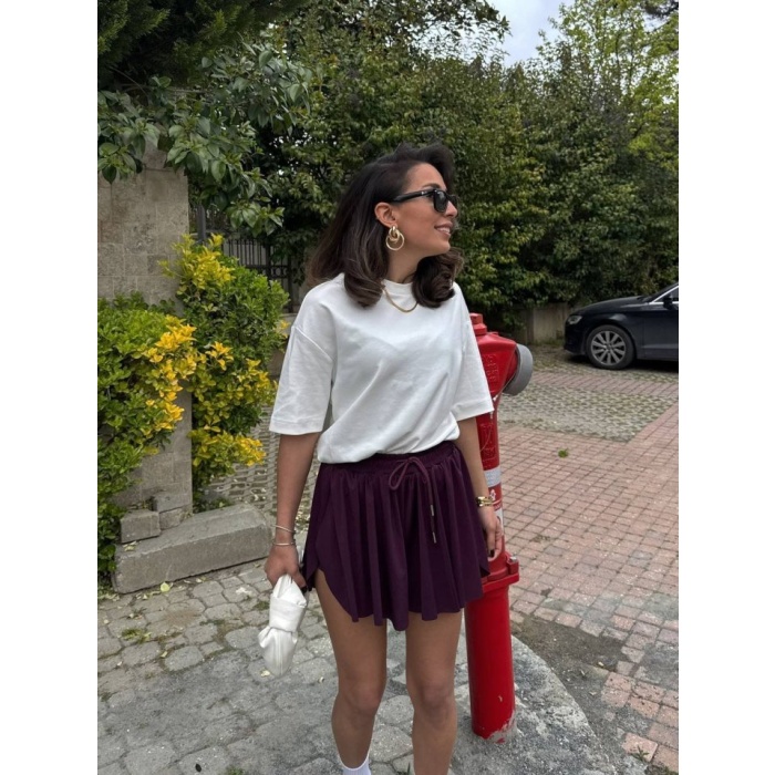 Kadın Sandys Kumaş Bağıcık Detaylı Şort
