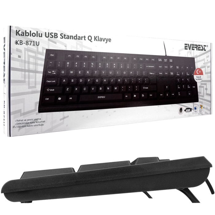 Kb-871U Si̇yah Usb Standart Q Klavye
