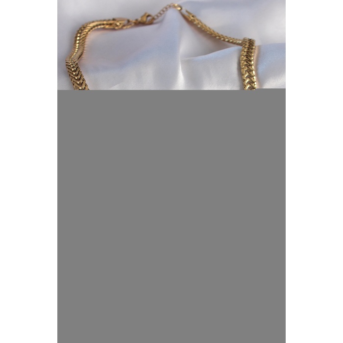 Çelik Gold Renk Balık Sırtı Model Kadın Kolye