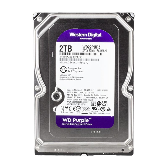 WD22PURZ/WD23PURZ 2 TB SATA 6GB/S 7/24 GÜVENLİK HARDDİSK