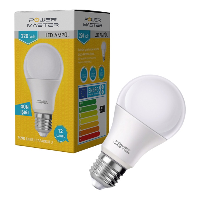  PMLED-12G E27 220V 12 WATT 3200K 850 LÜMEN GÜNIŞIĞI LED AMPUL