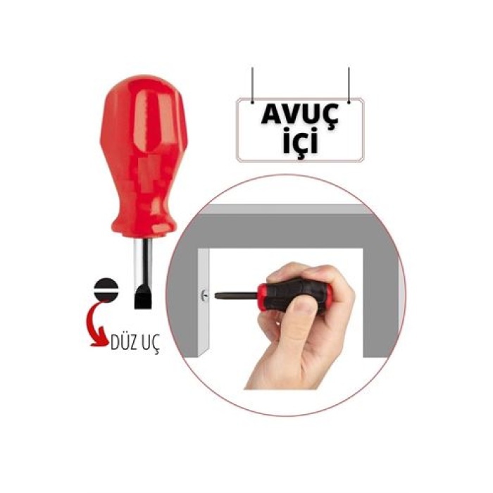   Avuçiçi Düz Uçlu Tornavida High-Torque