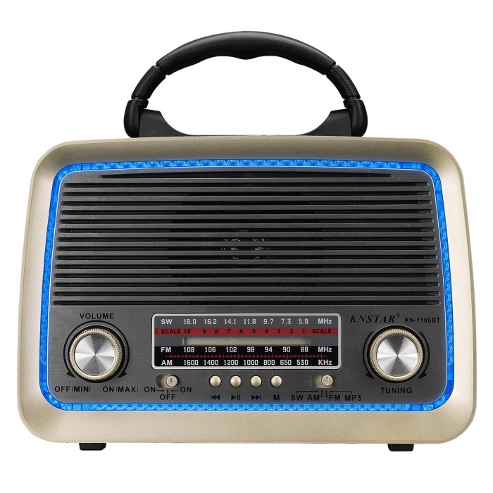 RADYO NOSTALJİ ŞARJLI PİLLİ BT/USB/SD/AUX FENERLİ MİKADO MDR-99