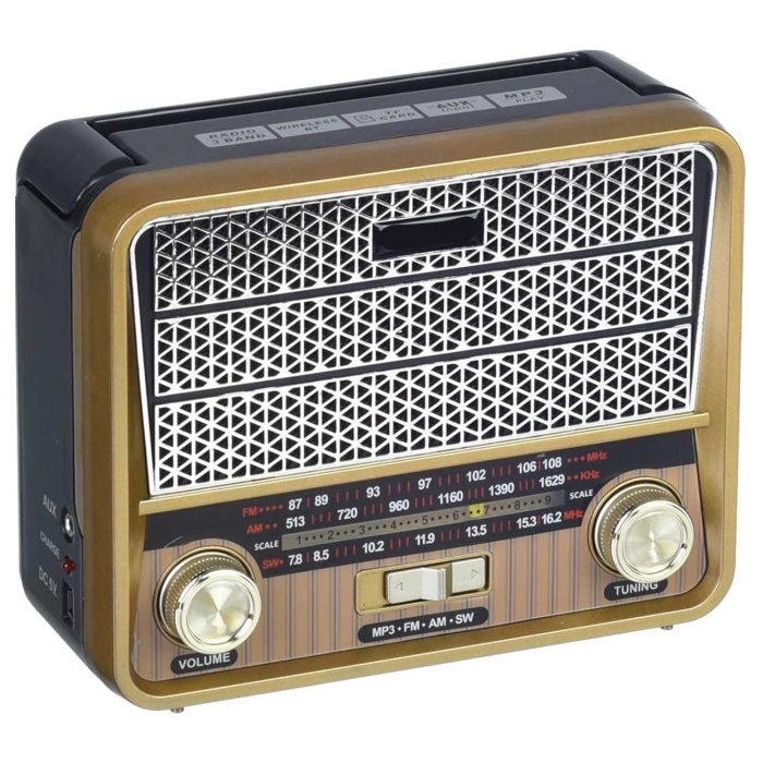 RADYO NOSTALJİ ŞARJLI PİLLİ BT/USB/SD/AUX CAMERON CM-1967BT