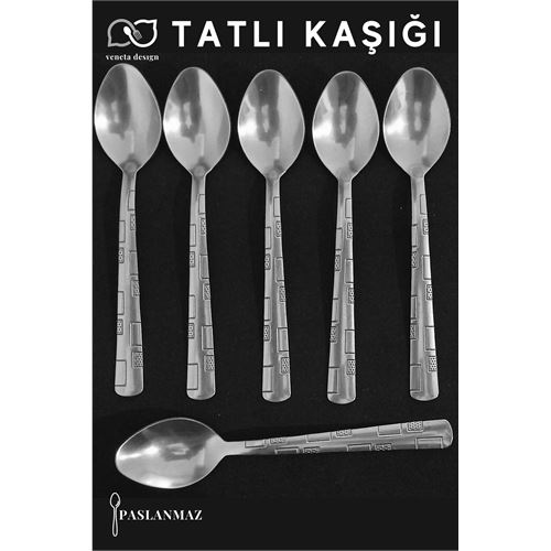 6 Lı Paslanmaz Tatlı Kaşığı Seti 716278