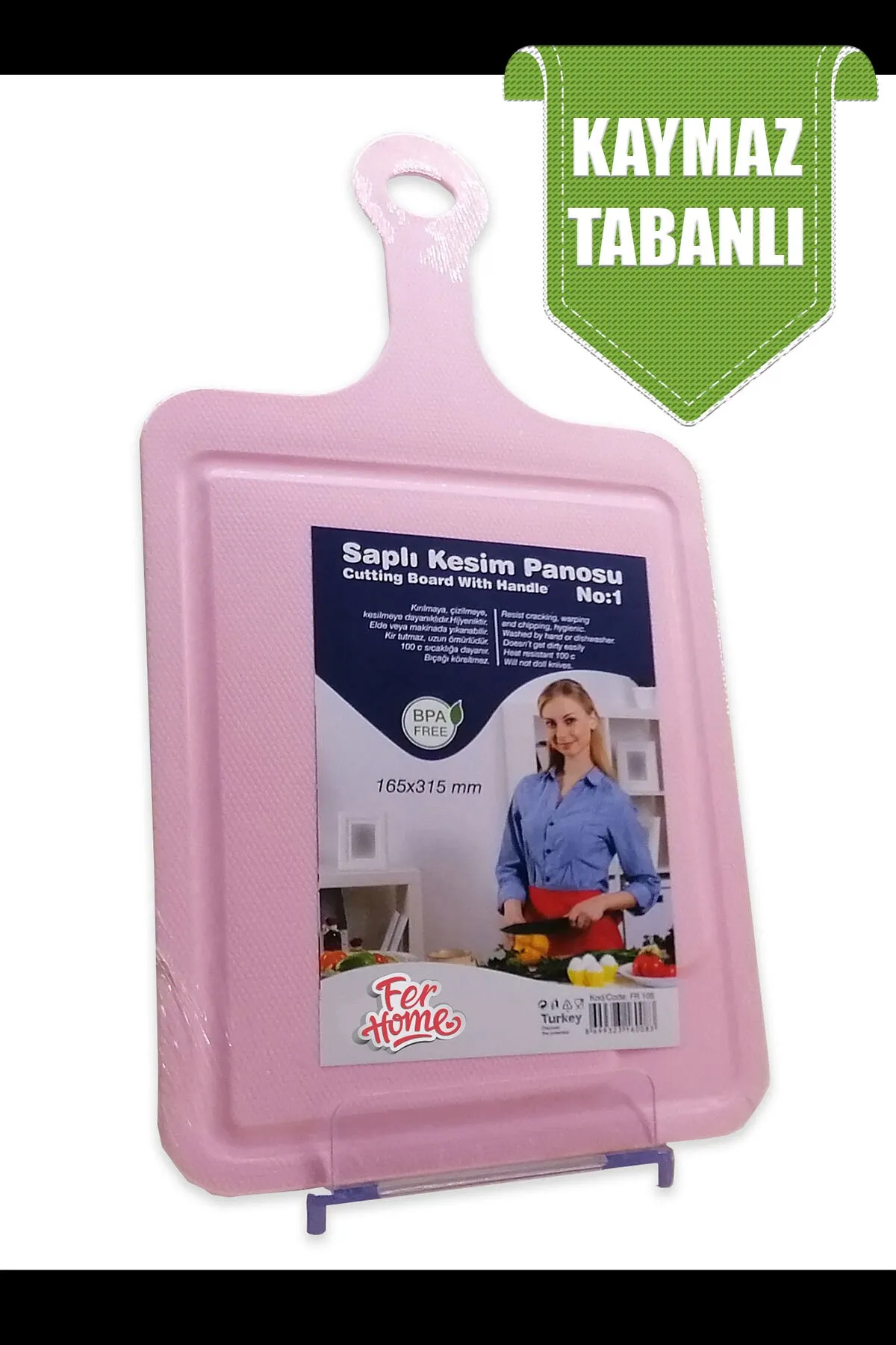 Kesme Tahtası Kaydırmaz Plastik Kesme Sunum Tahtası Pratik Kesim Panosu 165x315 Mm Royaleks-FR-105