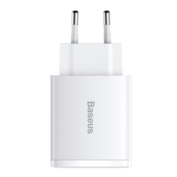 BASEUS COMPACT QC 30W DUVAR ŞARJ CIHAZI ÇIKIŞ :2XUSB 1XTYPE-C BEYAZ CCXJ-E02