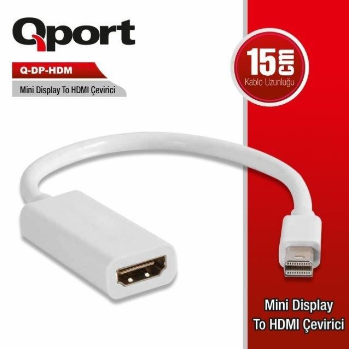 Q-PORT Q-DP-HDM MINI DISPLAY TO HDMI ÇEVİRİCİ