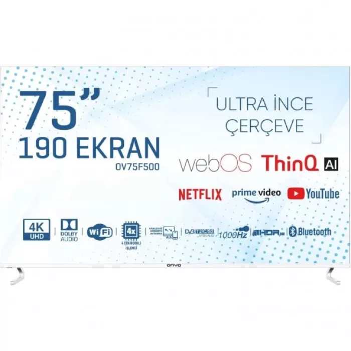 Onvo OV75F500 75 inç 190 Ekran 4K Ultra HD WebOS LED TV