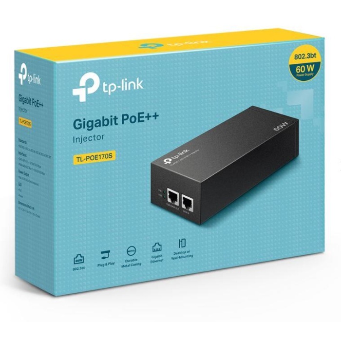 TP-LINK OMADA TL-POE170S 48VOLT 60WATT GIGABIT PORT POE ADAPTÖR