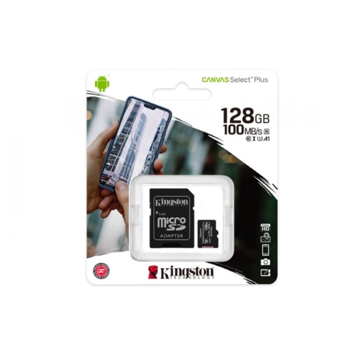 128 GB KINGSTON MICRO SD CARD CL10 CANVAS SELECT SDCS2/128GB