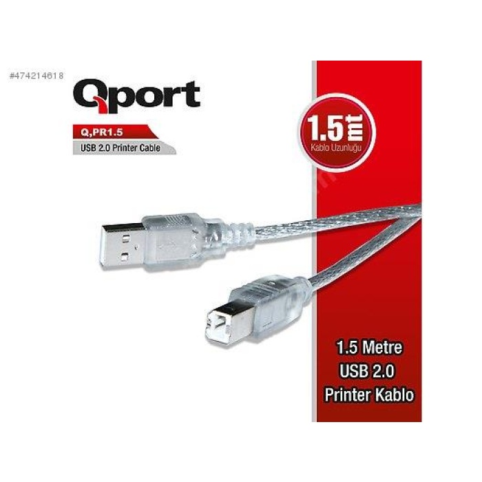 QPORT Q-PR1.5 USB 2.0 1.5M YAZICI KABLOSU