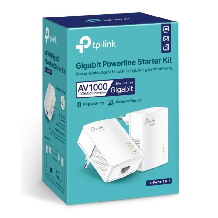 TP-LINK TL-PA7017 KIT AV1000 GIGABIT POWERLINE GENISLETICI