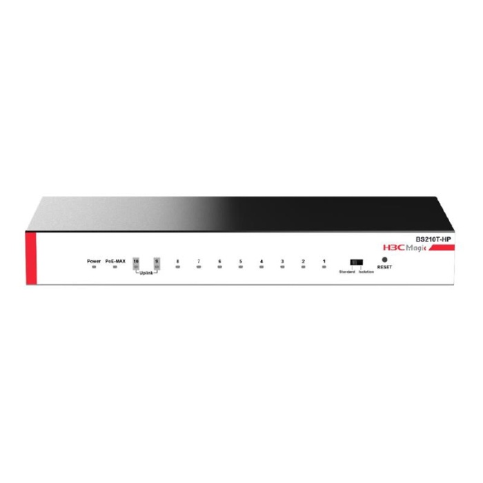 H3C MAGIC BS210T-HP 8 PORT GIGABIT + 2 PORT GIGABIT UPLINK 110W POE METAL KASA SWITCH