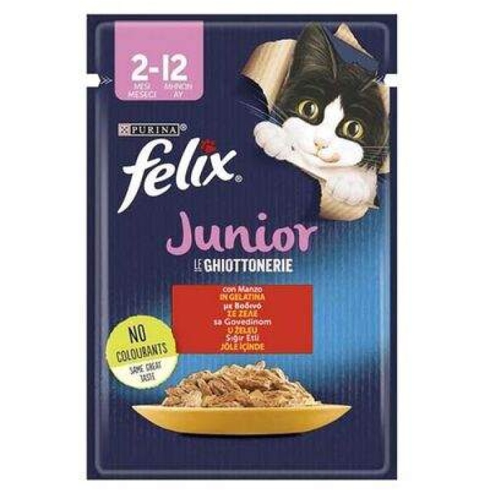 Felix Junior Sığır Etli Yavru Yaş Kedi Maması 85 Gr