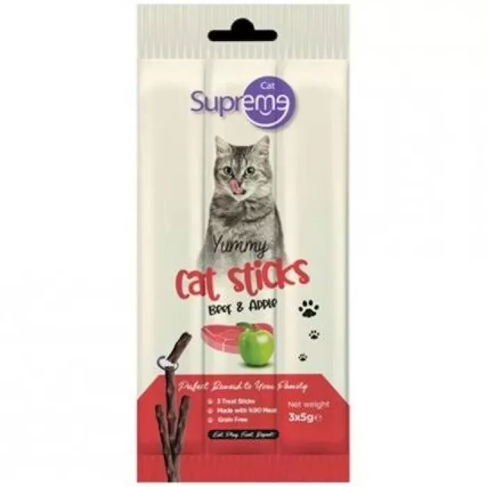 Supreme Cat Sığır Etli Ve Elmalı Ödül Çubuk 3x5 Gr