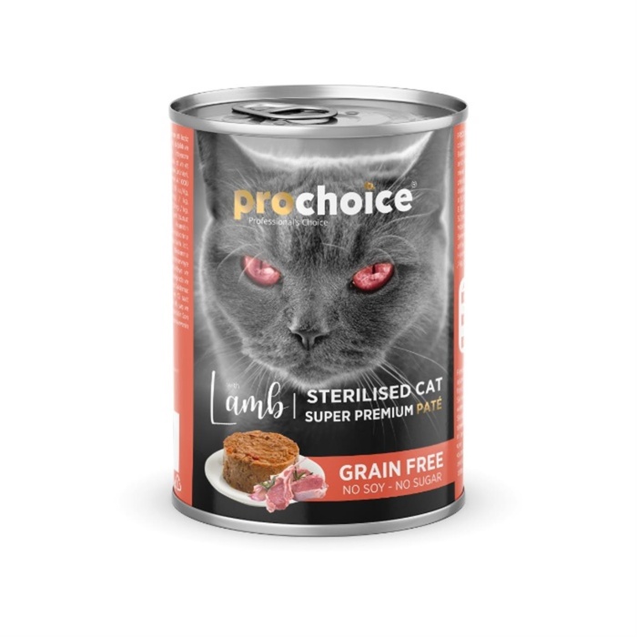 Pro Choice Sterilised Lamb Kuzu Etli Tahılsız Kısırlaştırılmış Kedi Konservesi 400 Gr