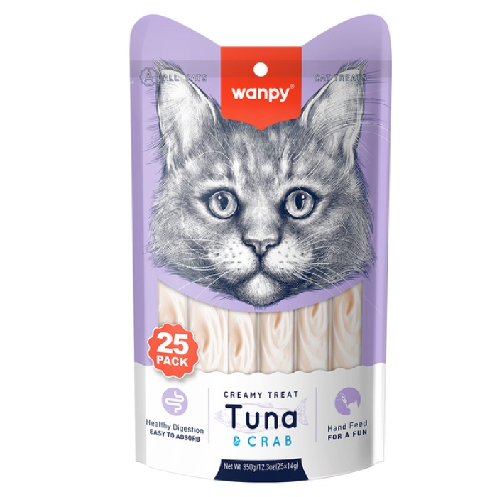 Wanpy Ton Balıklı&Yengeçli 5*14 gr Krema Kedi Ödülü RAC-055