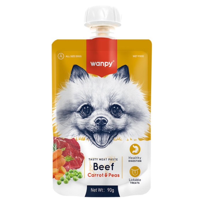 Wanpy Taze Sığır Etli&Havuçlu  Köpek Et Ezmesi 90 gr