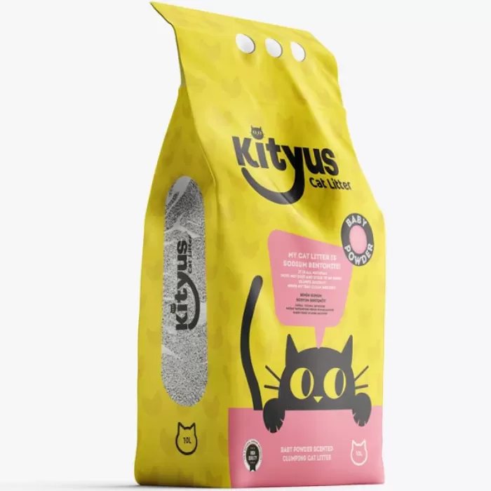 Kityus Bebek Pudrası Kokulu Sodyum Bentonit Kedi Kumu 10L