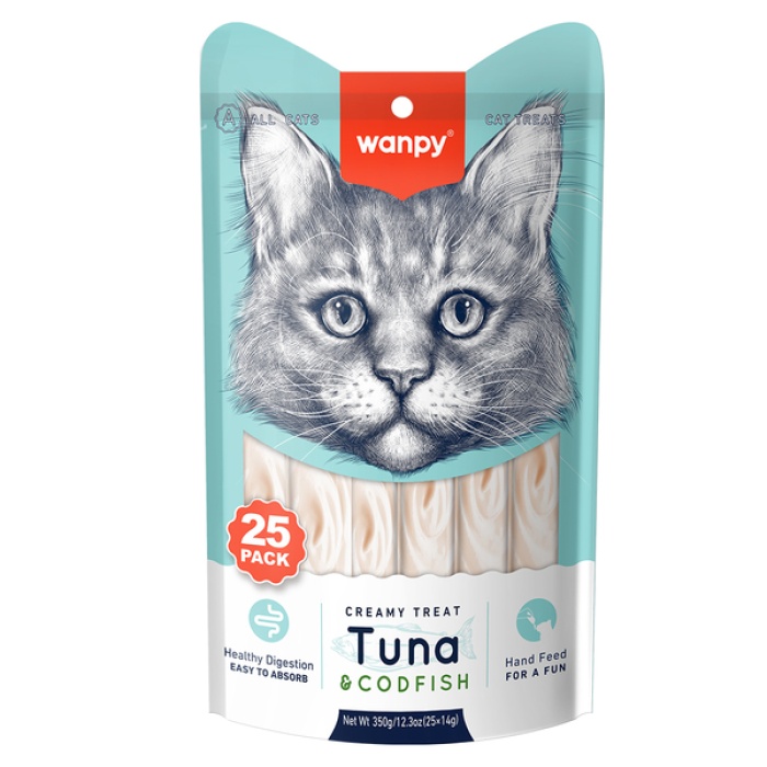 WanpyYeniWanpy Ton&Morina Balıklı 25*14 gr Krema Kedi Ödülü