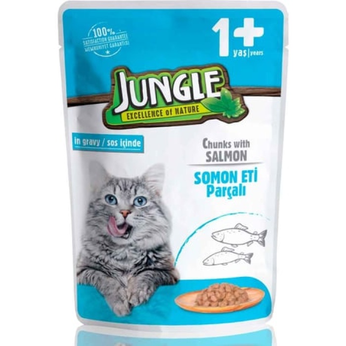 Jungle Kedi Yaş Mama Somonlu Jelli 100 Gr