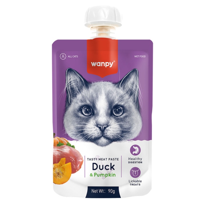 Wanpy Taze Ördekli&Bal Kabaklı 10lu Kedi Et Ezmesi 90 gr