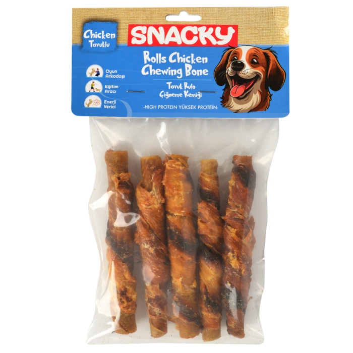 Snacky Füme Tavuk Rulo Köpek Ödül 5li *7,5cm *100g