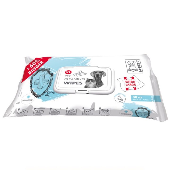 M-PETS ANTIBACTERIAL XL KEDİ/KÖPEKLER İÇİN TEMİZLEME MENDİLİ 30LU