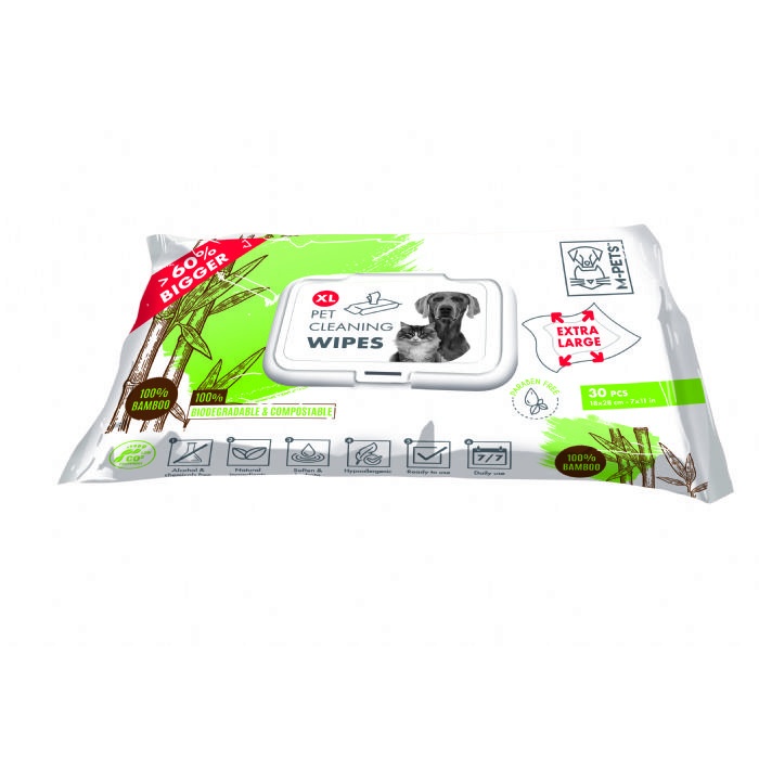 M-PETS BAMBOO XL KEDİ/KÖPEKLER İÇİN TEMİZLEME MENDİLİ 30LU