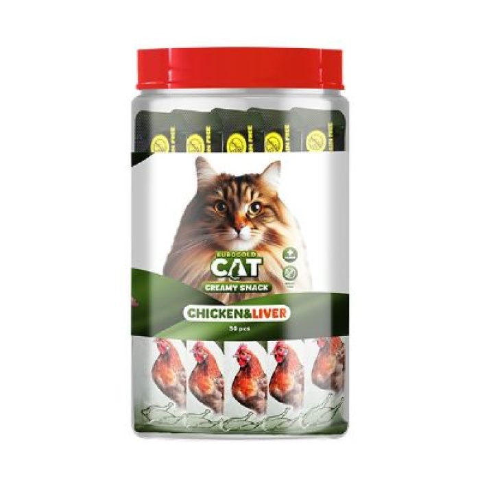 EuroGold Cat Sıvı Kedi Ödülü Tavuk - Ciğer 30x15Gr