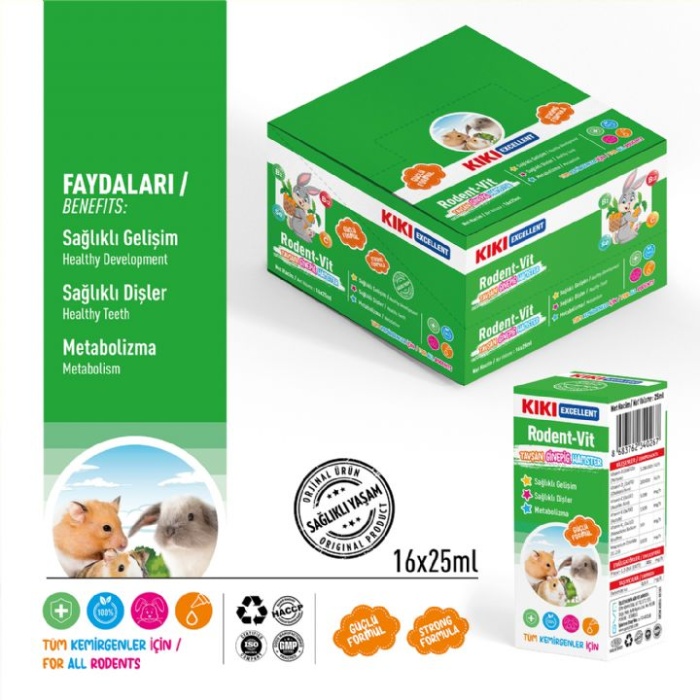 KG101-KIKI EXCELLENT TAVŞAN GİNEPİG HAMSTER VİTAMİNİ 25ML