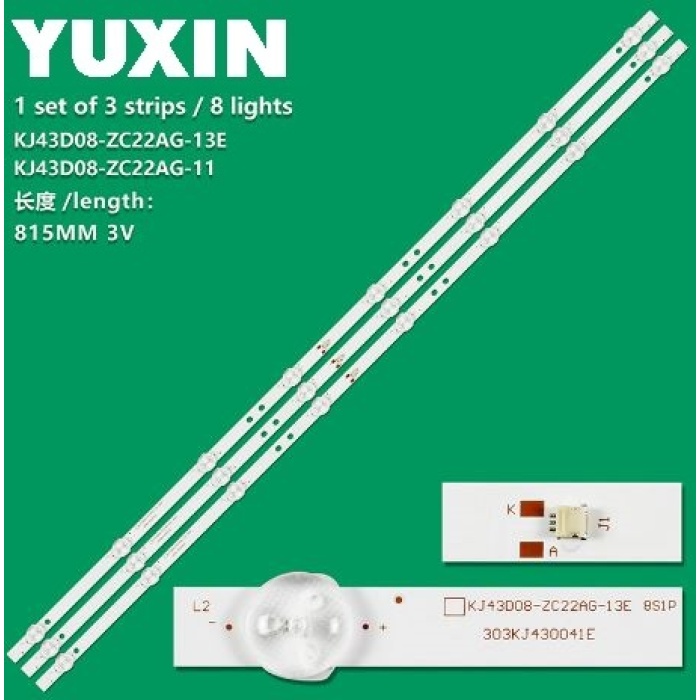 AWOX U4400STR DİJİTSU DJTV431 LED BAR  KJ43D08-ZC22AG-13E 303KJ430041E 8S1P 8 LED BACKLIGHT