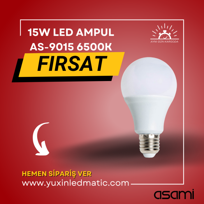 15W E27 DUYLU SÜPER KALİTE GERÇEK WATT 1350 LUMEN LED AMPUL