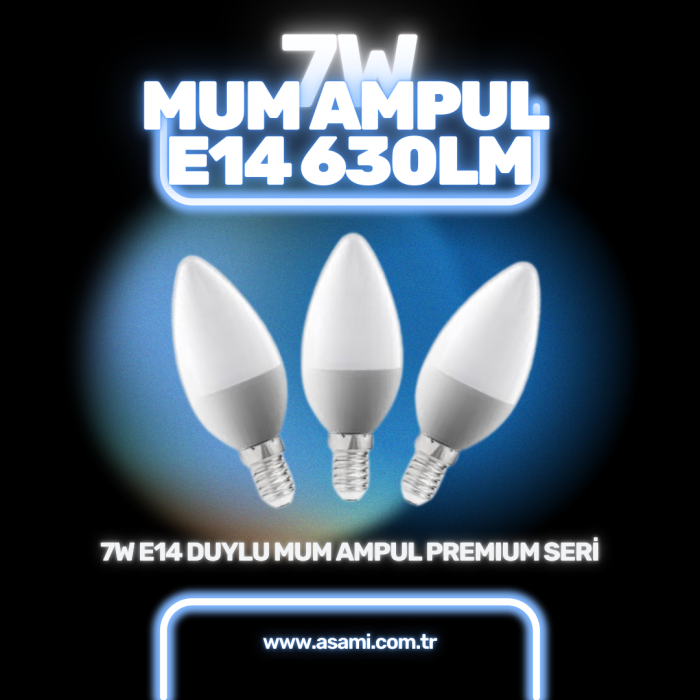 7W E14 DUYLU MUM AMPUL 630LM SÜPER KALİTE GERÇEK WATT LED AMPUL BEYAZ 6500K